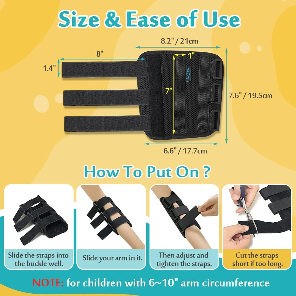Elbow Splint Cubital Tunnel Brace Ulnar Berve Arm Immobilizer Pediatric Child Elbow Support for Tendonitis Radial Nerve Splint Night Brace Sleeping Elbow Stabilizer Arm Restraints (Small) - S image number 3