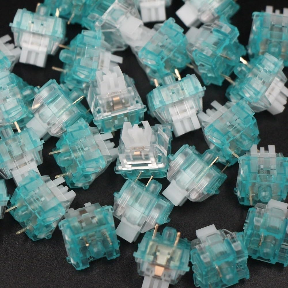 Outemu Custom Switches, 3Pin RGB Silent/Clicky/Linear/Tactile Similar Holy Panda Pre-Lubed Switch for Gaming Mechanical Keyboard(Ocean,110Pcs)