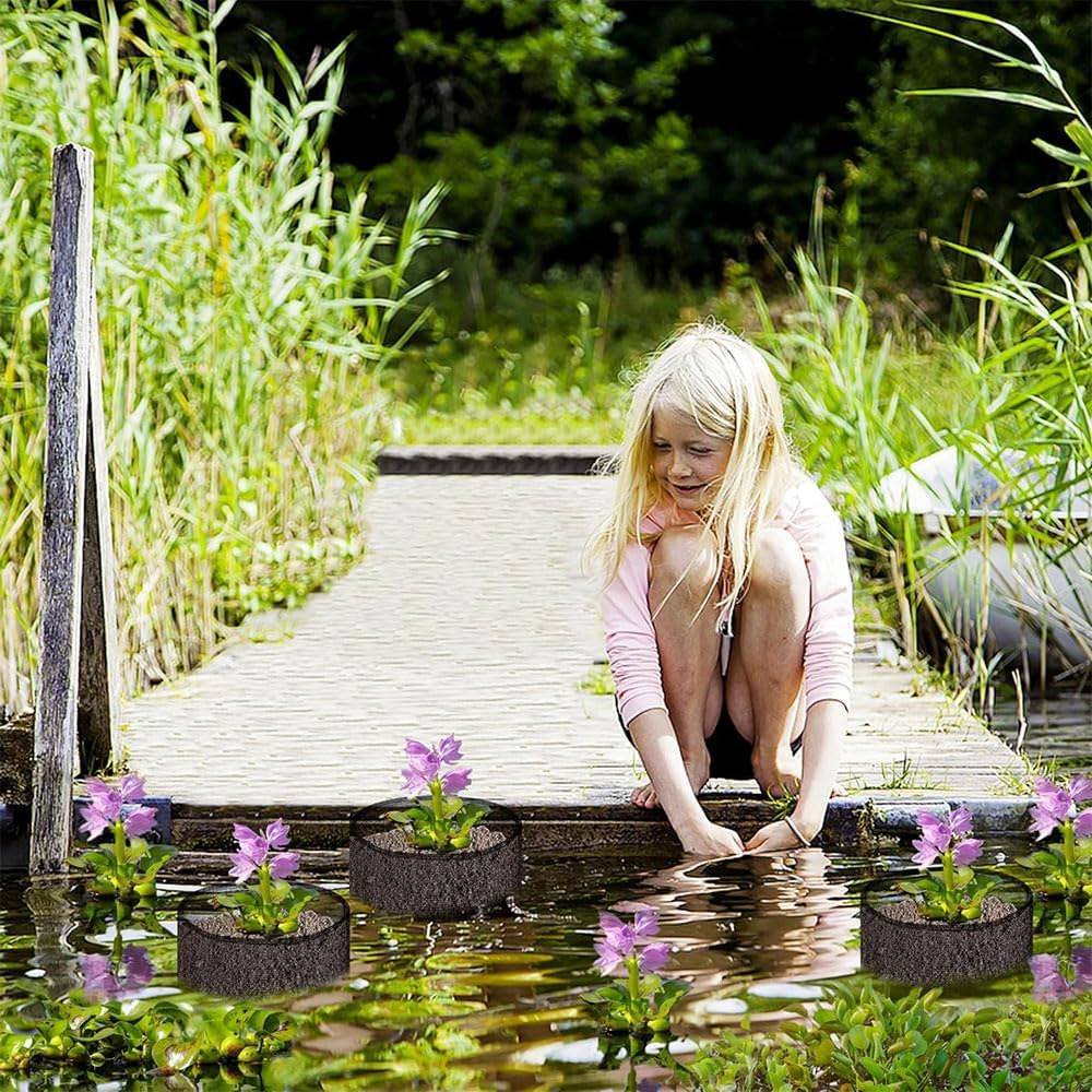 Aquatic Pond Planting Bags &ndash; Reusable Mesh Plant Pots for Water Gardens, Lily & Bog Plants, Breathable Floating Planter Basket for Indoor, Balcony & Backyard Ponds