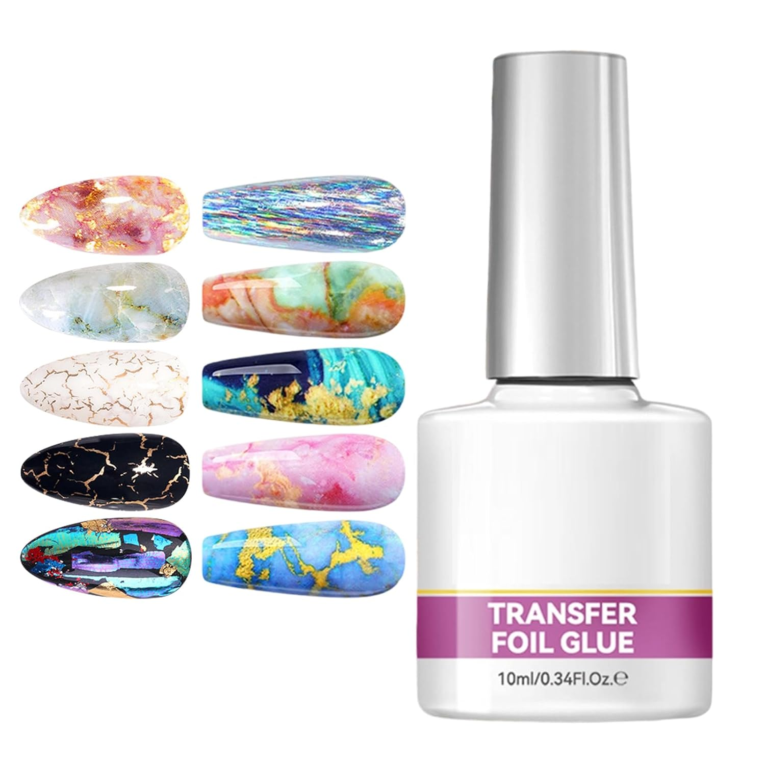 Nail Foil Glue,10Ml Manicure Adhesive,Stickers Transfer - for Women Beginners Professionals Home Salon Wedding Grooming