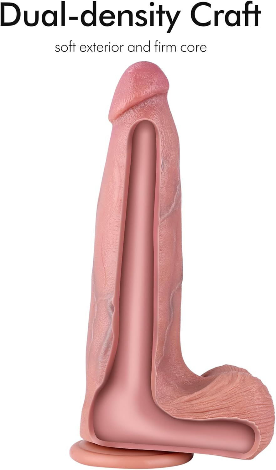 Hismith 13.5&rdquo; Gigantic Dual-Density Silicone Dildo, 10.5&rdquo; Insertable Length Dong with Kliclok System for Advanced User, XXL Size, Predi, Titan'S Girth Series image number 2