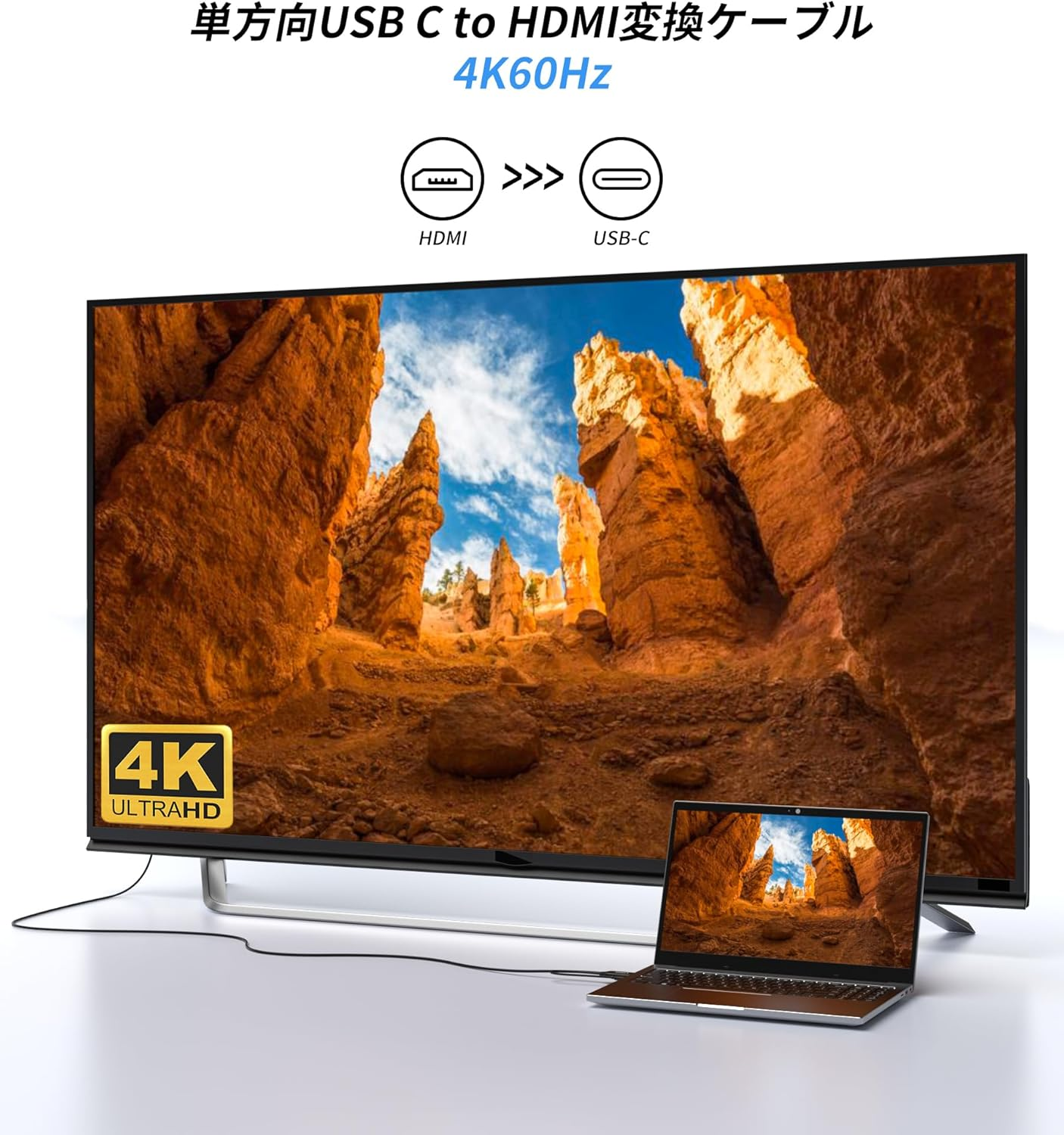 HDMI to USB C Cable 4K@60Hz, 6.6Ft HDMI to Type-C Adapter with USB Power, HDMI to USB-C Cord(Male to Male), Compatible for Xreal Air, Nreal Air, Steam Deck Dock, PS5, Xbox,Touchable Portable Monitor image number 5