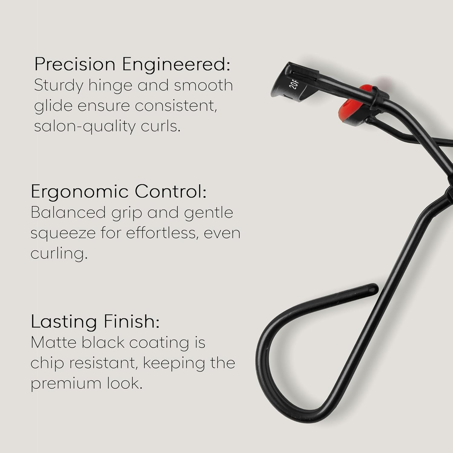 Rephr 20R Eyelash Curler, Double-Barrel Design with 5 Refill Pads, New Improved Durable Coating, Curvature for Universal Eye Shapes - (Wide and Flat) image number 3