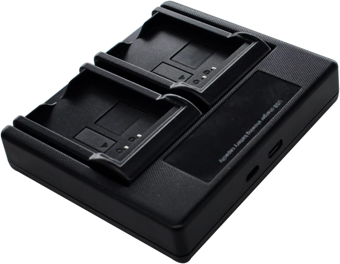 USB Dual Battery Charger for Olympus PS-BLS1, BLS-1, PS-BLS5, BLS-5, BLS-50 E-PC2, E-PL5, E-PL6, E-PL7, E-PL8, E-PM2, OM-D E-M10, Pen E-P3, Pen E-PL2 Camera