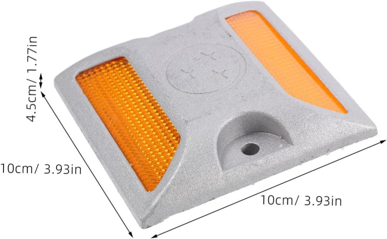 PAMINGONO 2Pcs Reflective Aluminum Driveway Markers for Nighttime Safety Emergency Road Reflectors High Visibility Sturdy Road Studs for Pavement and Driveway image number 4