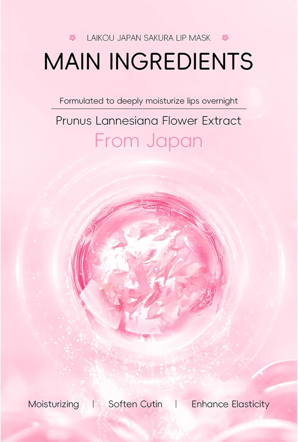 Gentle Cherry Blossom Lip Sleeping Mask 1 Unit Includes Brush Lightweight Formula Hydrates and Soothes Dryness Perfect for Daily Use Pink One Size