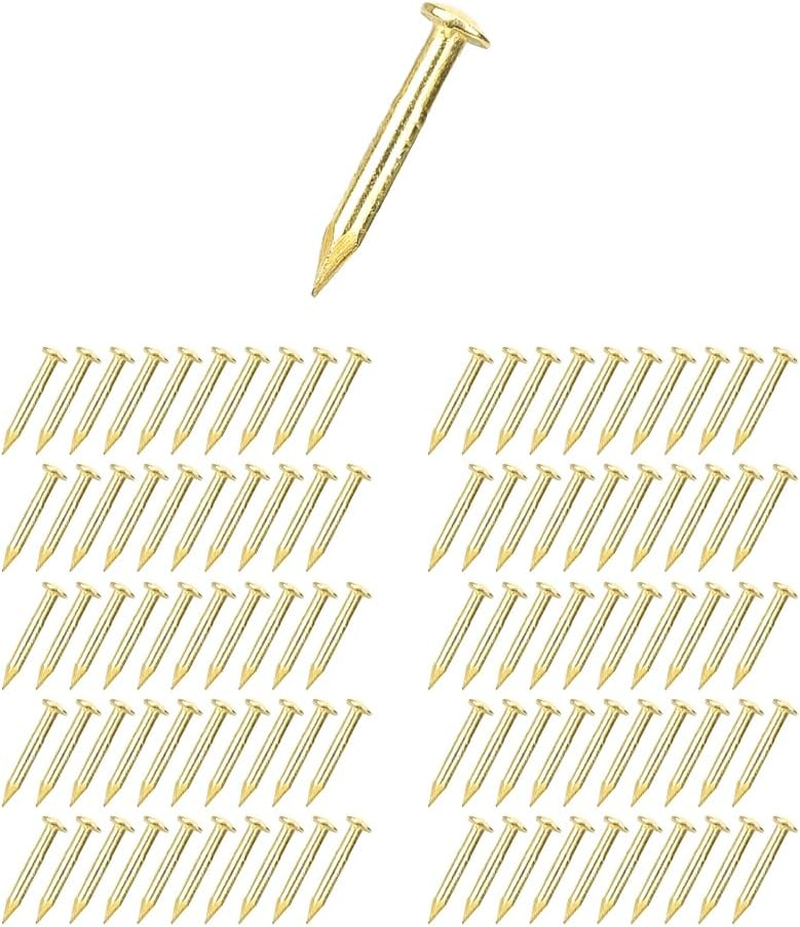 Brass Escutcheon Tacks, Threaded Nails Upholstery Tacks Furniture Hinge Hardware Accessories Mini round Head Brass Nail Furniture Hinge Hardware Accessories(10Mm)