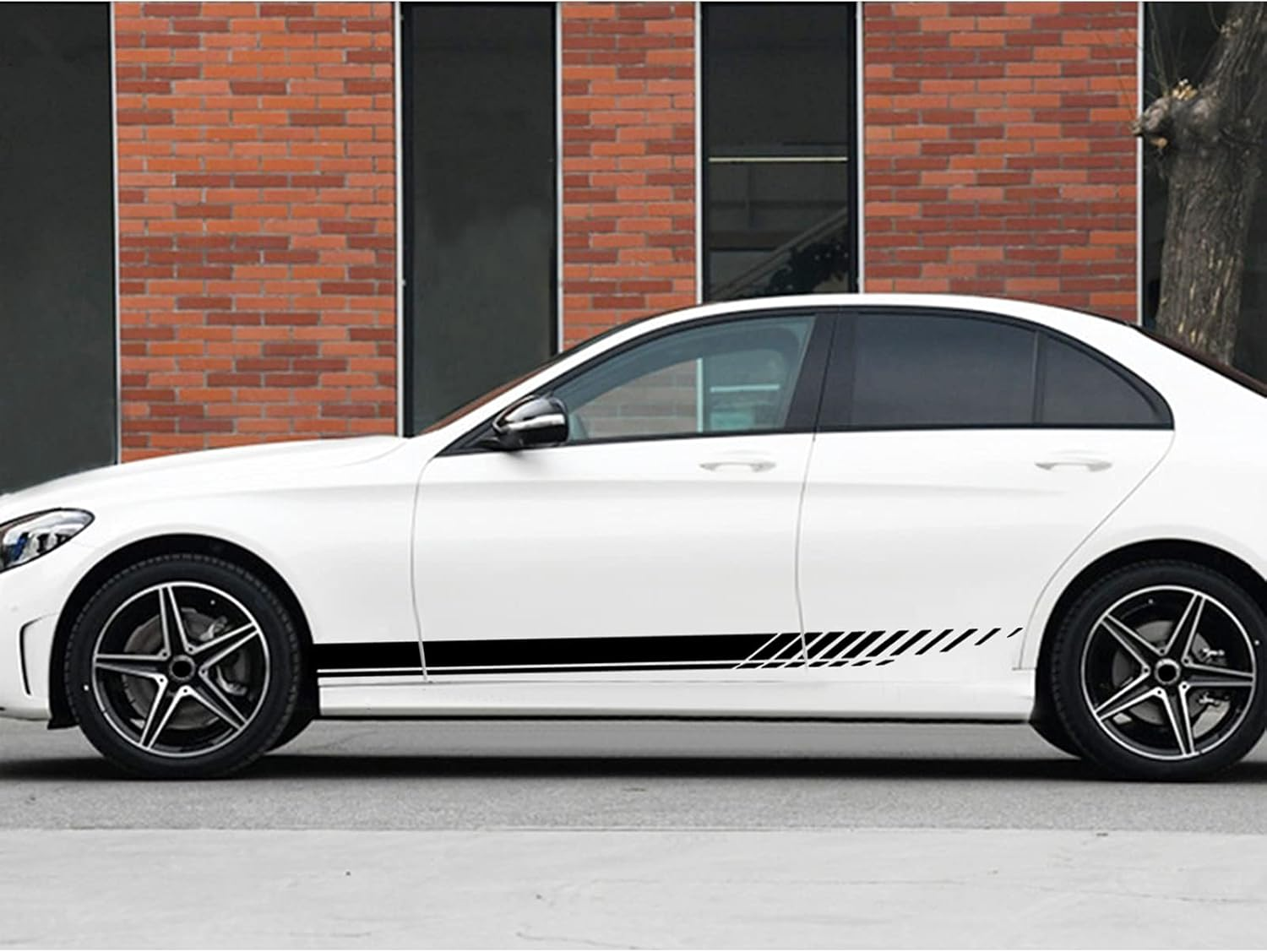 Ramuel Car Stickers Decorations Auto Racing Body Side Stripes Vinyl Modified Stripe Decal Decoration 2PCS for All Cars SUV Truck Off-Road Vehicles Universal Stickers Accessories image number 4