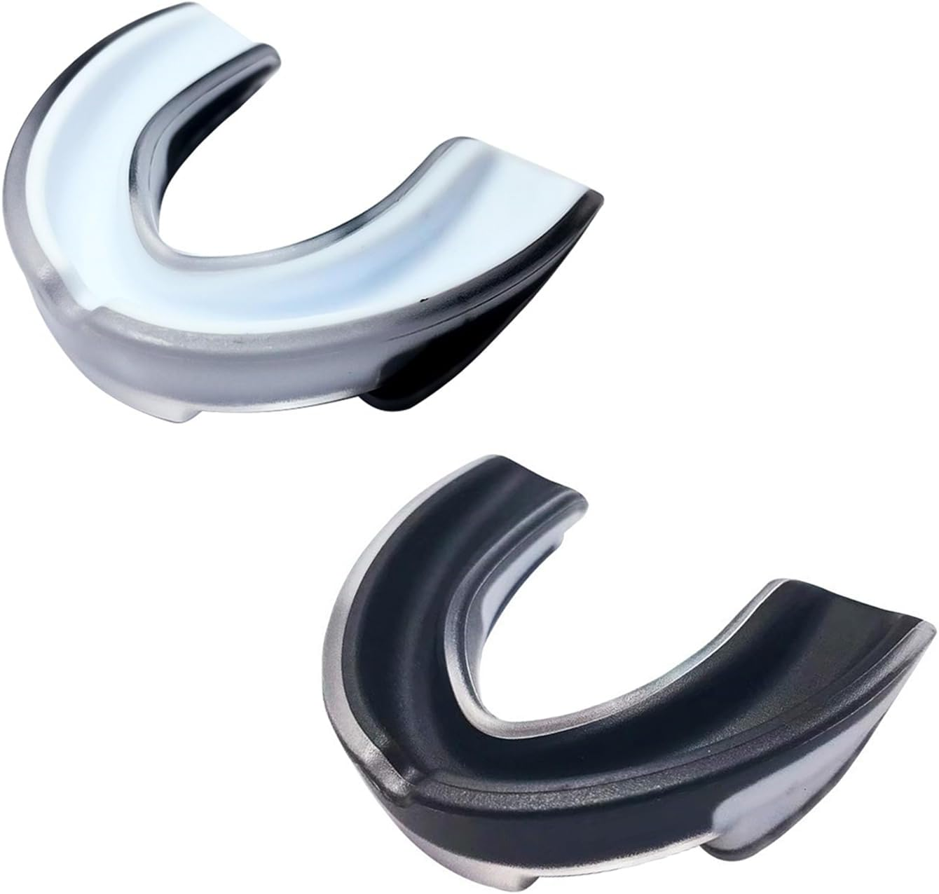 Mouth Guard, 2 Pcs Sports Mouthguard with Case for Rugby, Boxing, Mixed Martial Arts, Hockey, MMA, Karate, Taekwondo, Basketball, Football for Teens, Adults (Black & White) image number 4