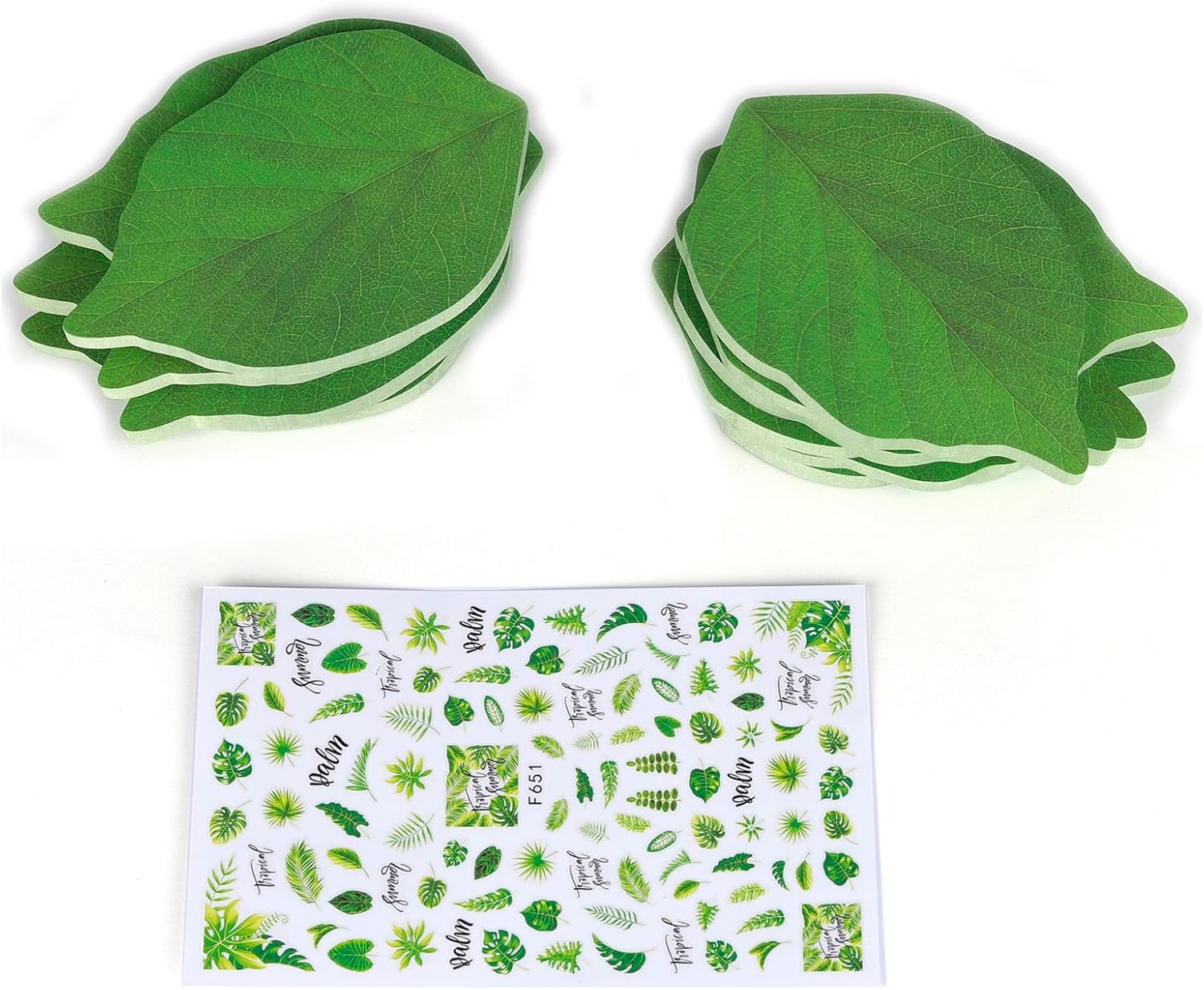 800-Sheet Leaf Sticky Notes, 50 Sheets/Pad X 16 Pads - Green Paper Notes with Leaf Stickers image number 4