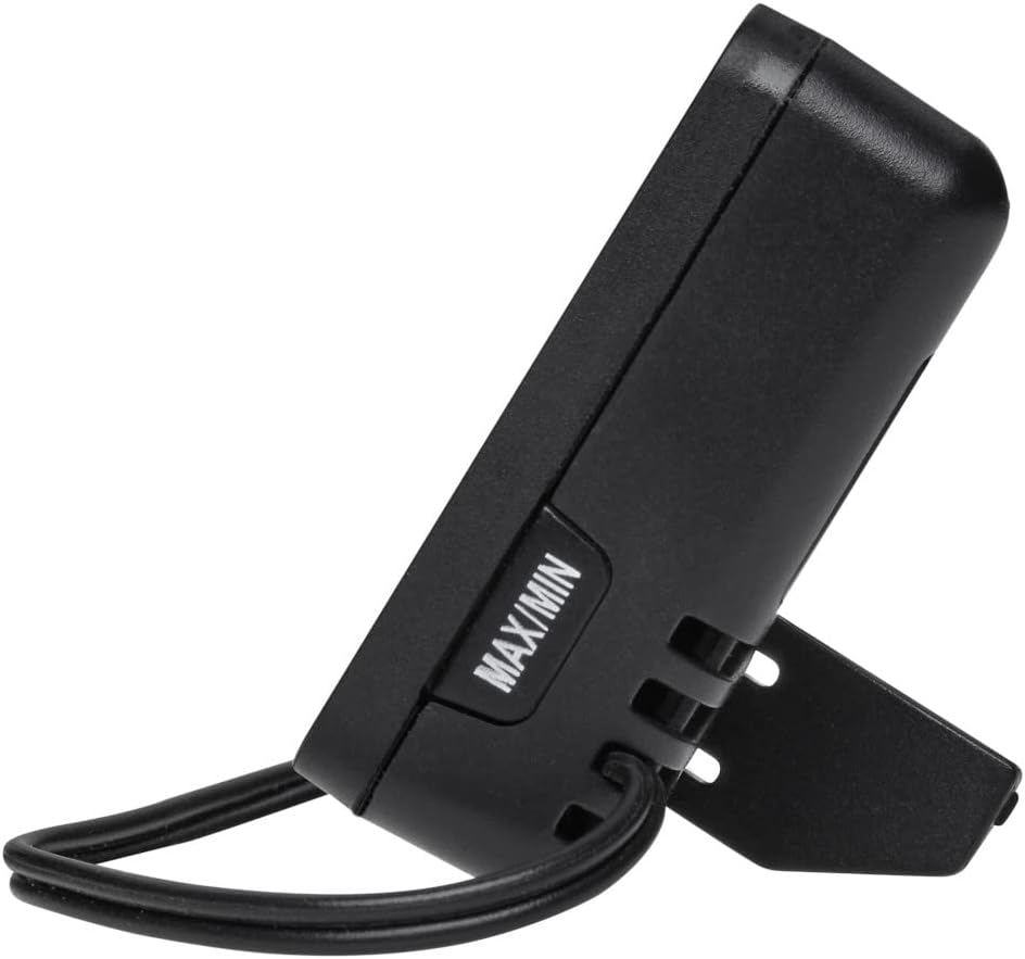 TFA Dostmann Digital Indoor/Outdoor Thermometer, 30.1066.01, Including Waterproof Temperature Sensor, Maximum and Lowest Values, with Magnet/Stand, Black