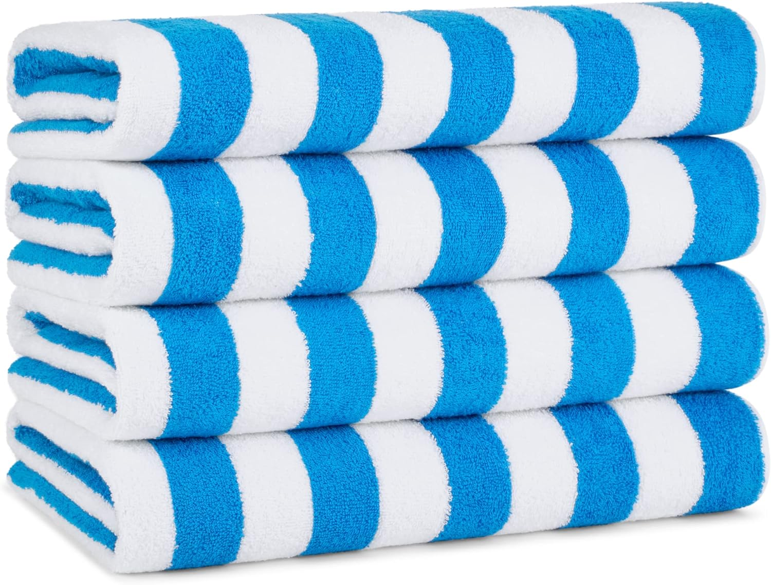 Arkwright Oversized California Beach Towels - (Pack of 4) Absorbent, Quick Drying, Ringspun Cotton Pool Towel, Perfect for Hotel, Spa Hot Tub, and Bath, 30 X 70 In, Blue