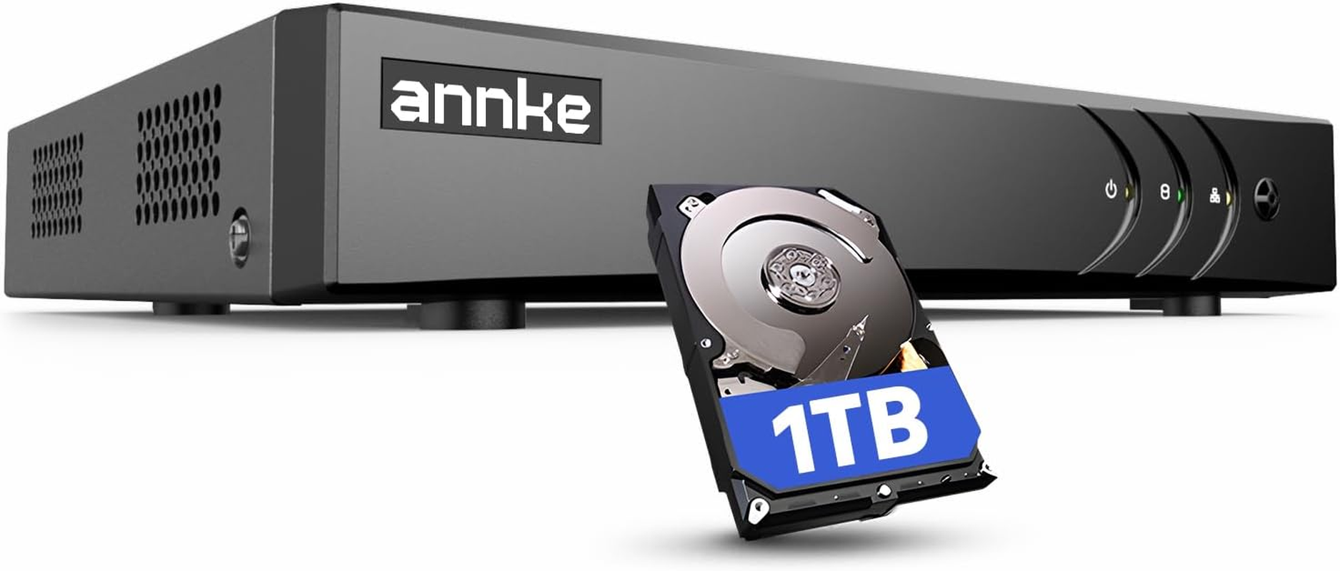 ANNKE 8-Channel 5MP 5-In-1 H.265 Pro + DVR Video Recorder with 1TB Hard Drive for CCTV TVI/AHD/CVI/CVBS/IPC Surveillance Camera Motion Detection, Personal and Vehicle Detection, Email Notification