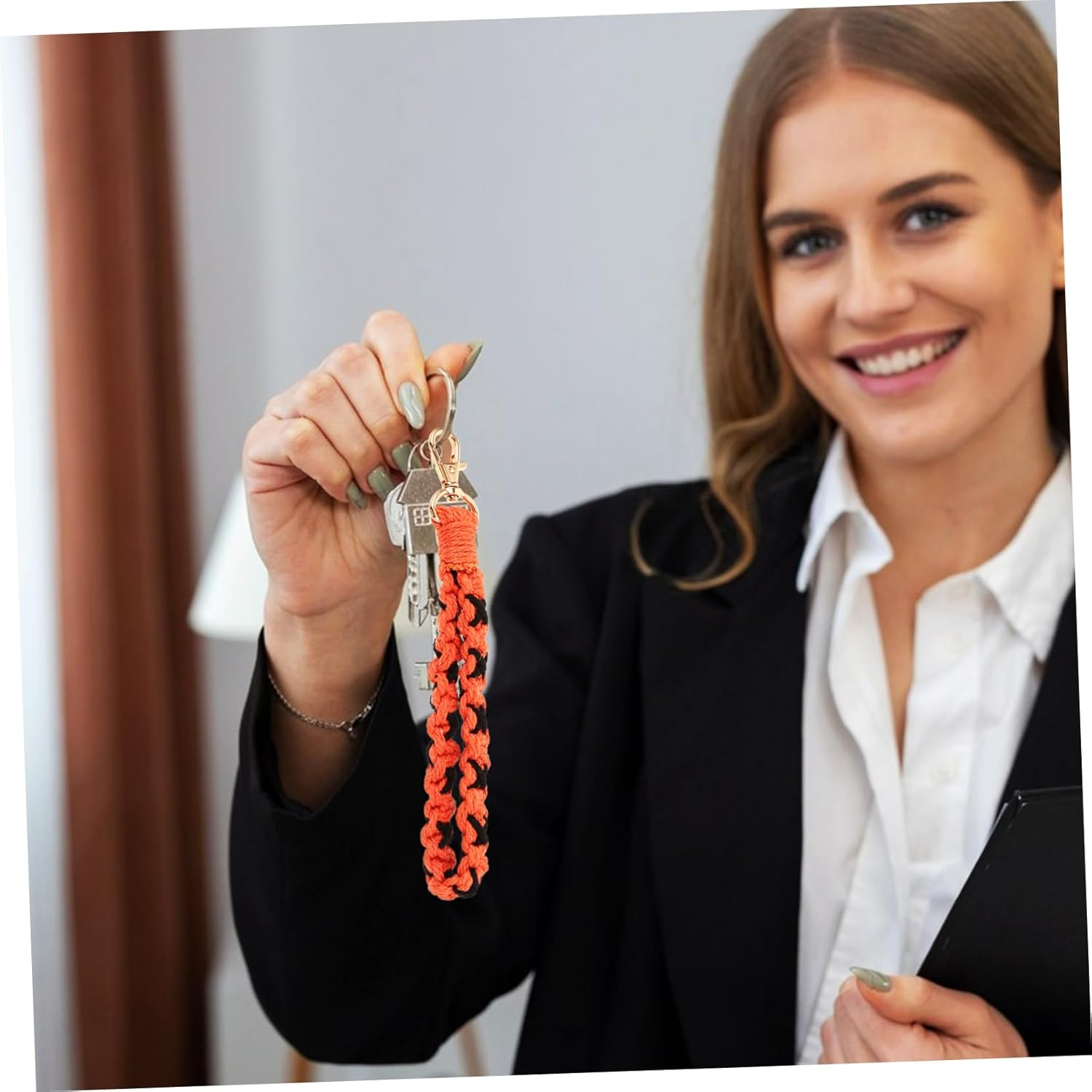 WOFASHPURET Keychain Wristlet Hand Strap Key Lanyard Car Keys Keychain Woven for Women Fashion Accessory