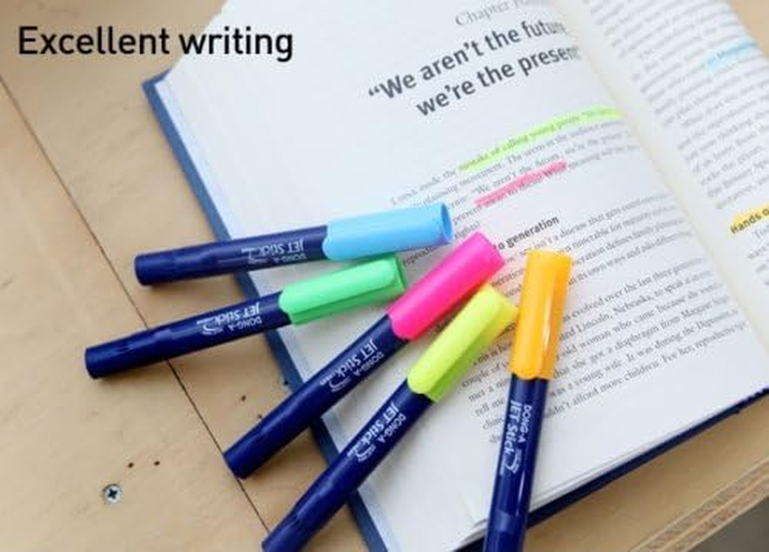Dong-A Jet Stick Solid Fluorescent Pen - Ink Jet Safe, 5 Colors, Highlighter image number 1