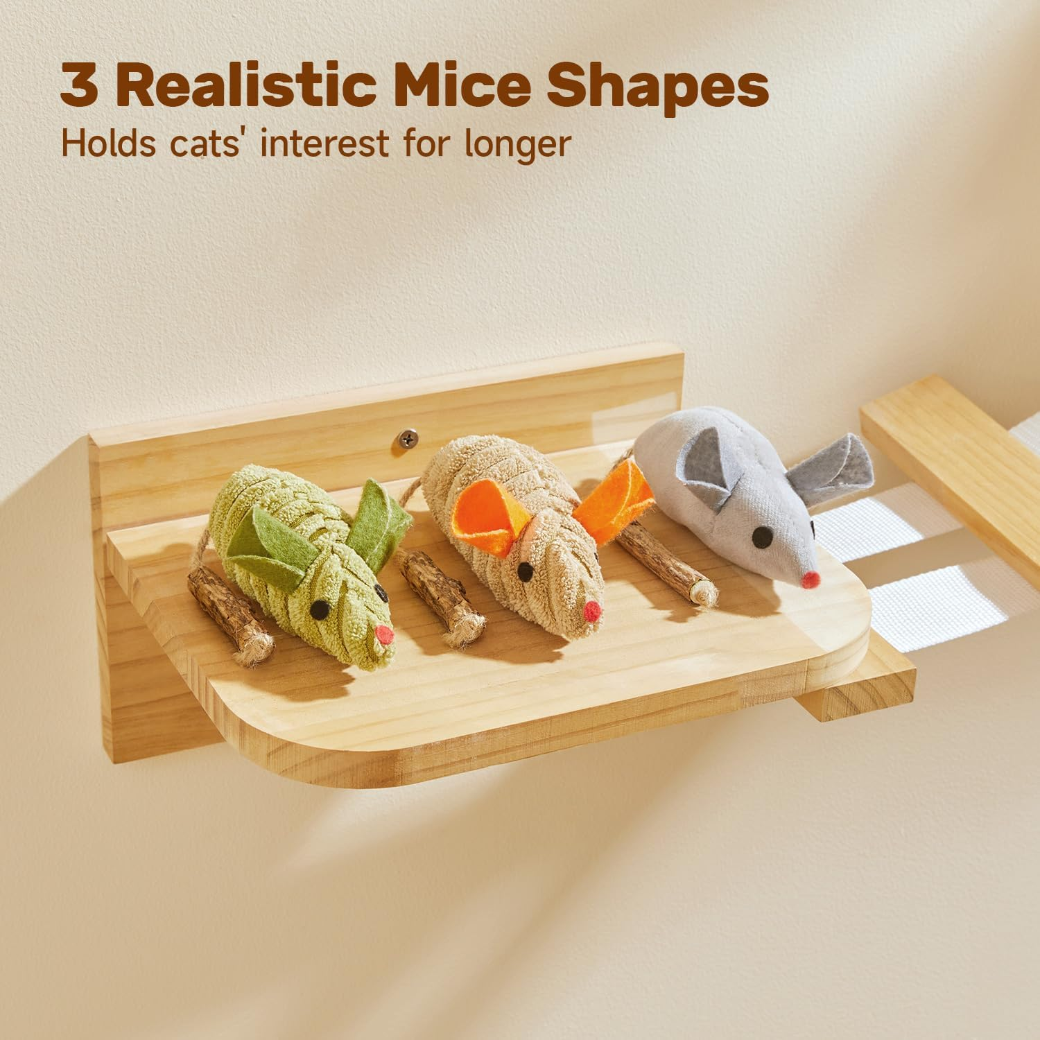 Potaroma 3Pcs Catnip Toys, Interactive Silvervine Cat Mice & Animals Toys for Indoor Cats and Kittens, Dental Cat Nip Plush Toy, Matatabi Silvervine Cat Chew Toy for Exercise image number 5