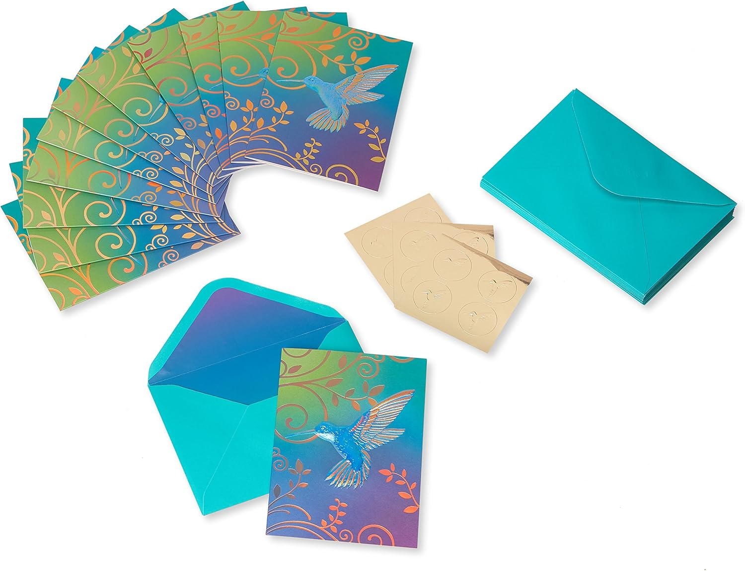 Papyrus Blank Cards with Envelopes, Hummingbird (12-Count) - Hummingbird image number 3