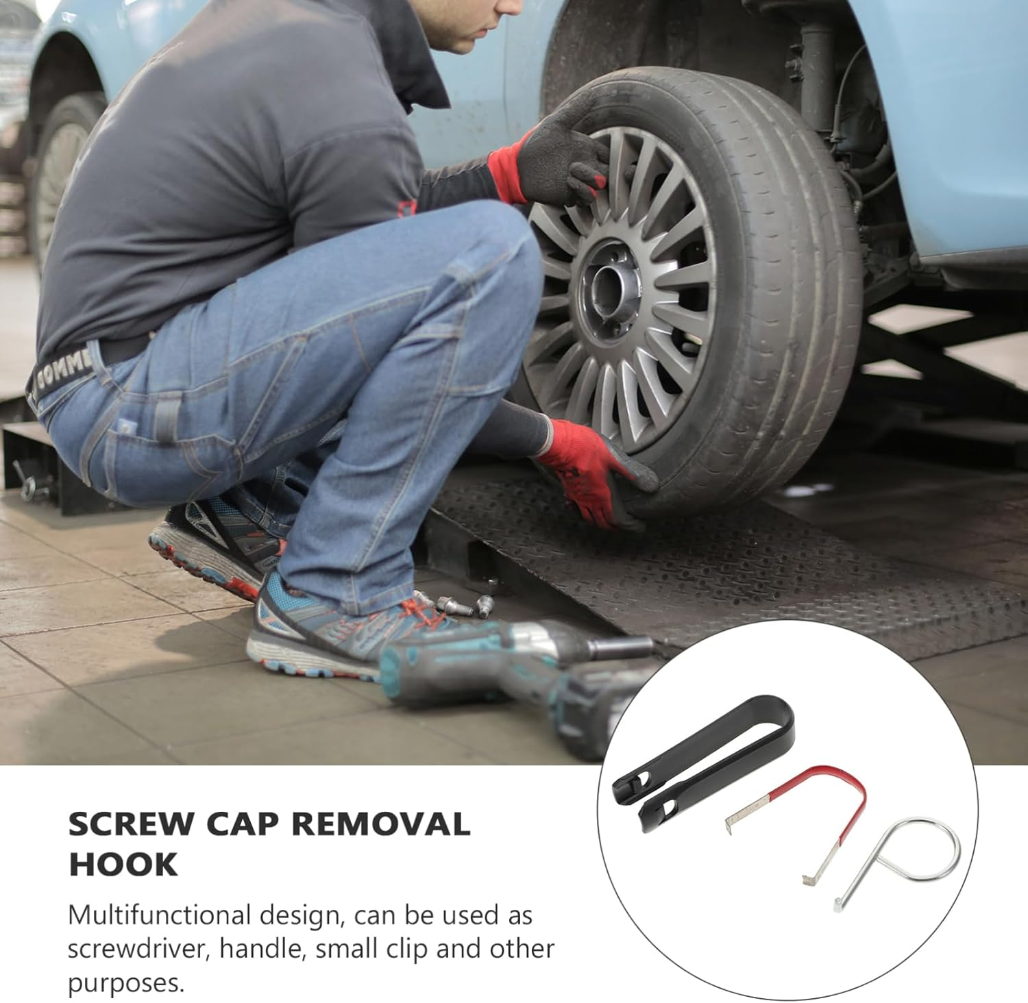 Iplusmile 3Pcs Wheel Lug Cap Removal Tool Heavy-Duty Tire Screw Cap Aid Multiuse Tool for Wheel Nut Removal Design for Efficient Repairs image number 4