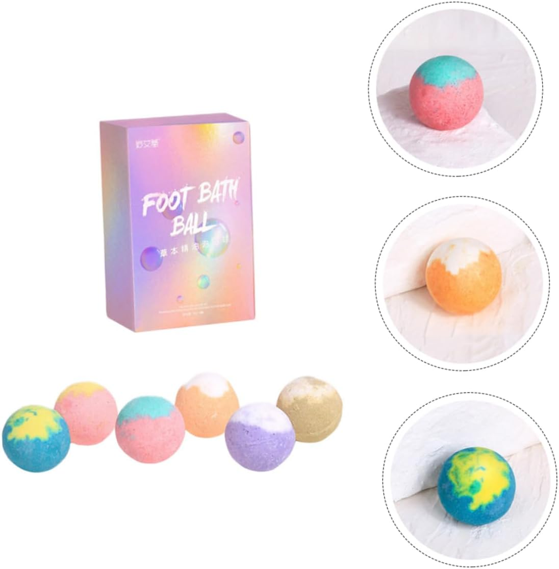 Minkissy 6Pcs Foot Non-Sweat Bathing Balls for Women Bath Salt Balls Foot Soak for Women image number 2
