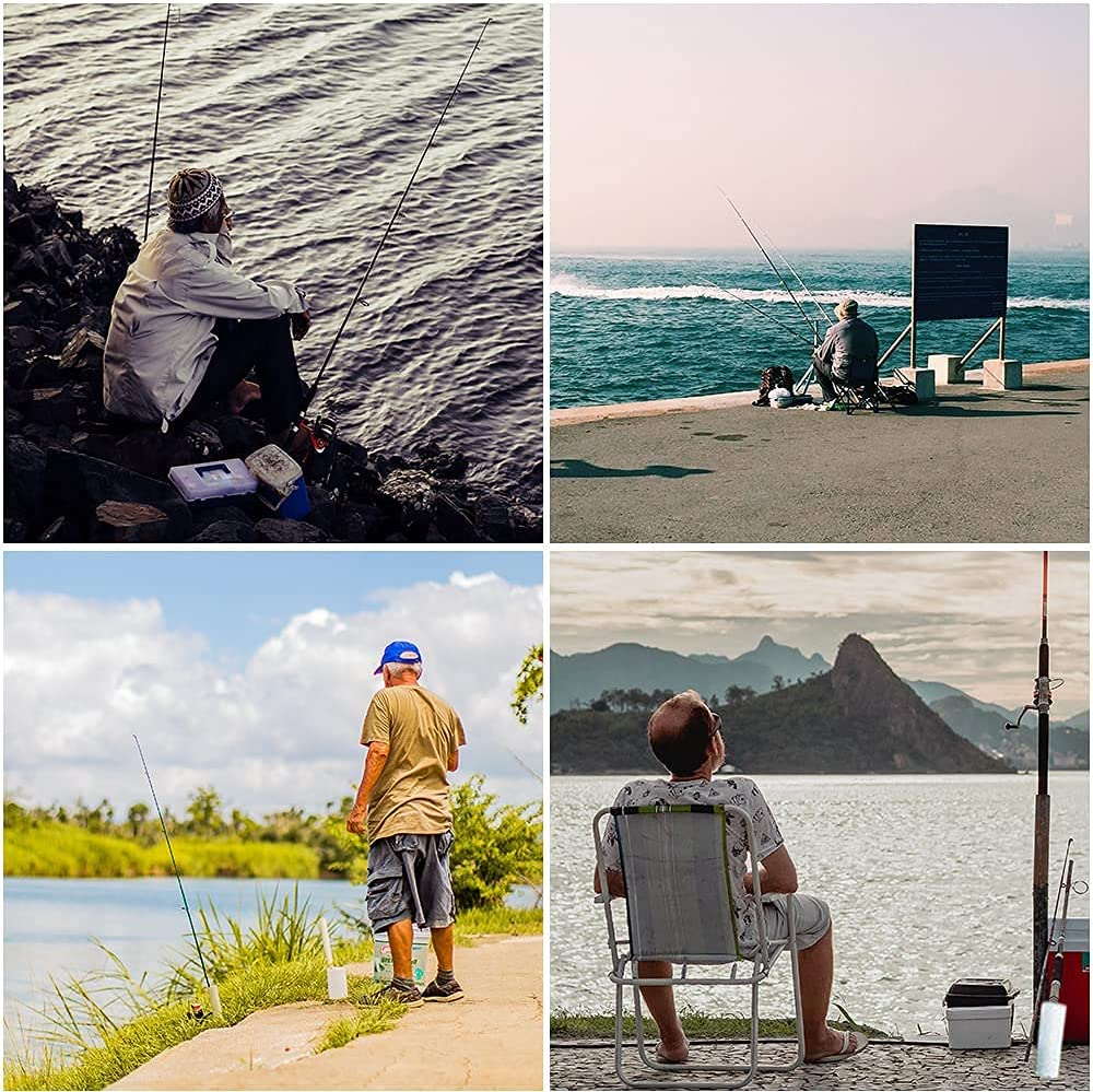 Fishing Rod Holder, 4 Pack Fishing Pole Holders Ground, Rod Holders for Bank Fishing, Beach Support Stand Reinforced PVC, 4 Free Alarm Bells image number 6