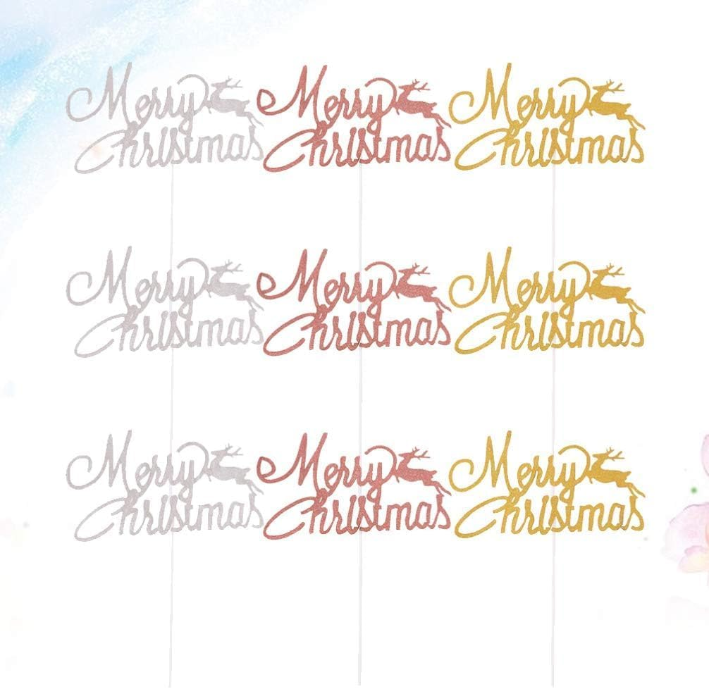 24Pcs Merry Christmas Cake Toppers Reindeer Xmas Cupcake Toppers Christmas Cake Decorations Holiday Party Supplies (Gold Rose Gold Silver) image number 4