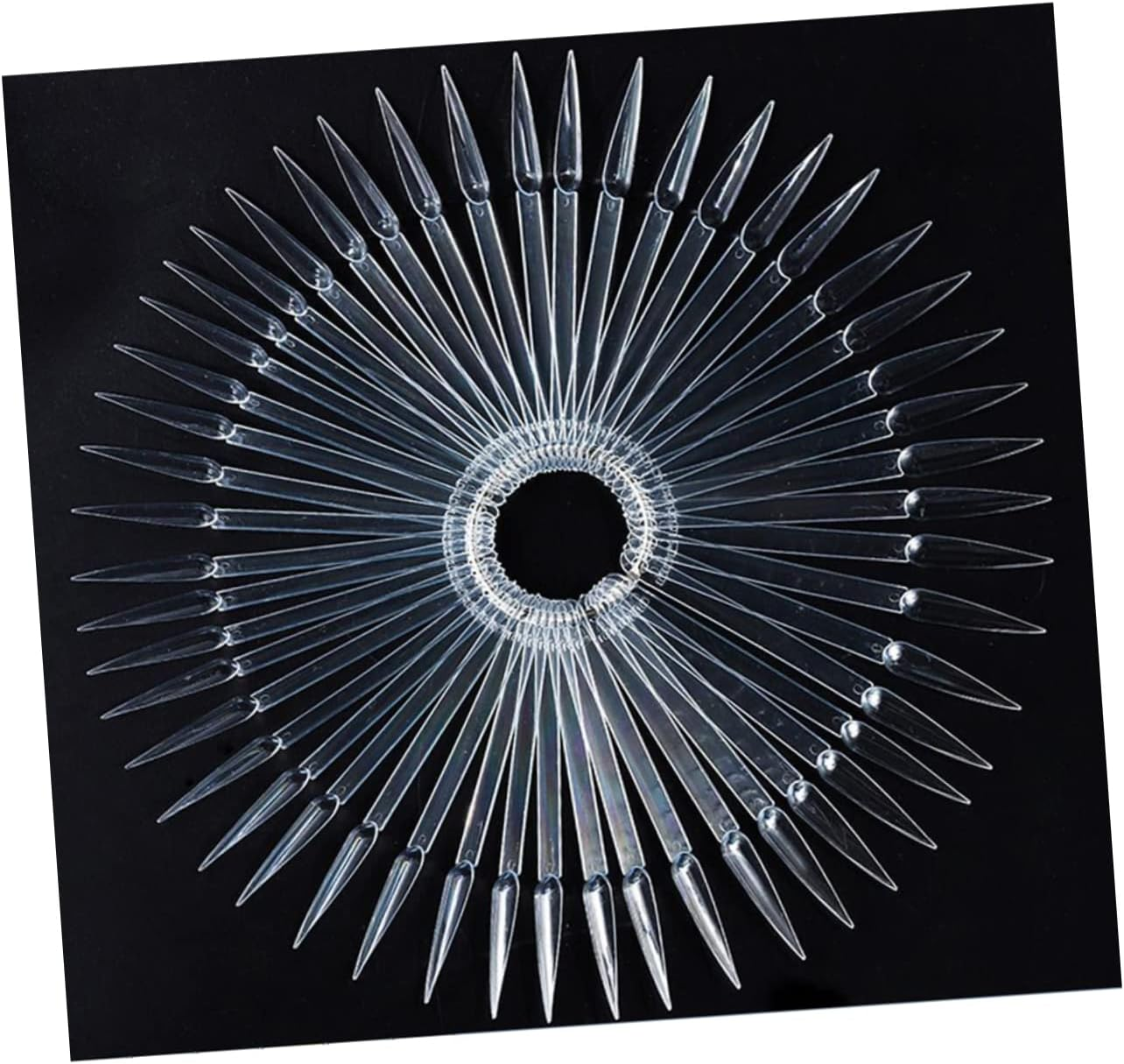 CTIRCHIU 100Pcs Transparent Nail Color Plates Fan Shaped Display for Nail Art Practice Smooth Surface Convenient Carry Design for Manicure Enthusiasts image number 4