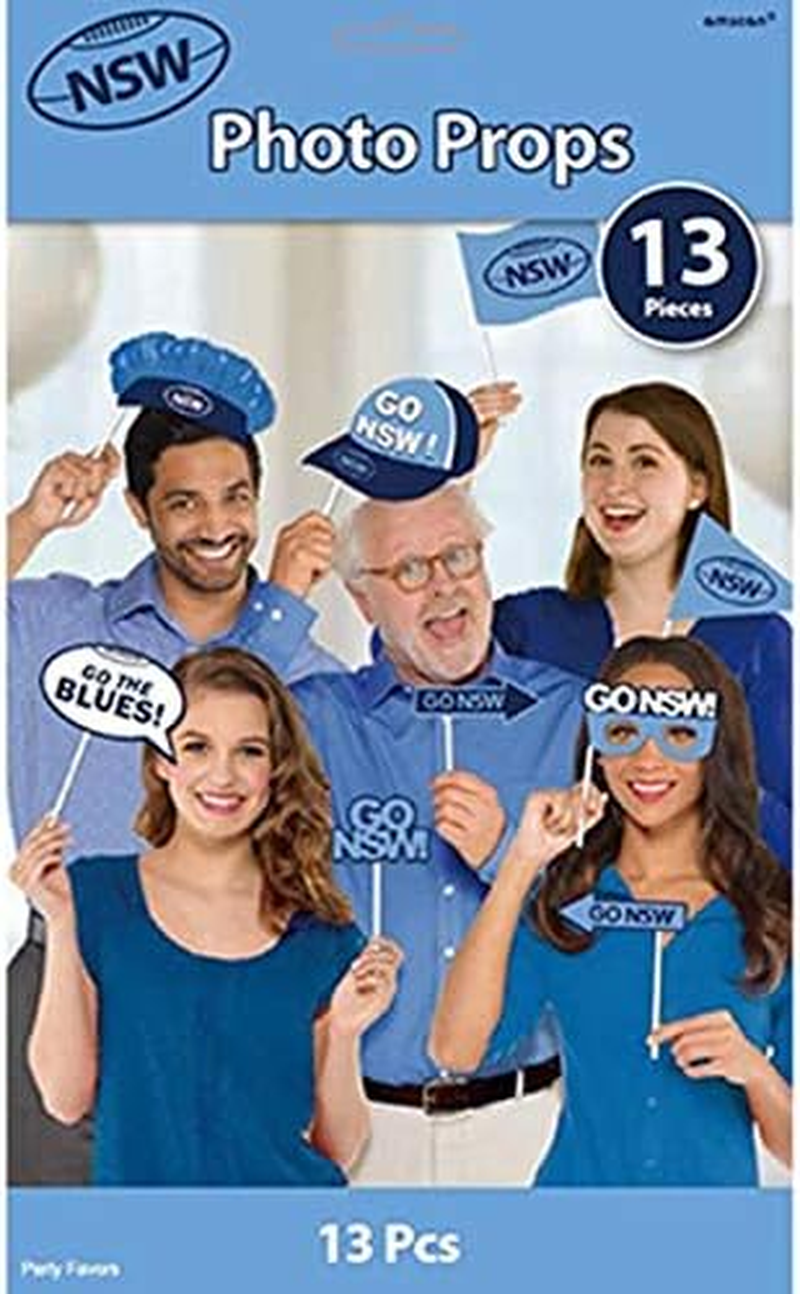 Amscan State of Origin NSW Photo Props 13 Pieces