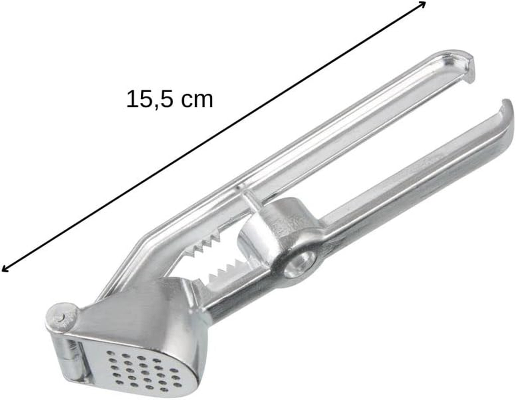 Fackelmann 45606 6.1" Aluminum Garlic Press with Olive Stoner, Silver image number 6