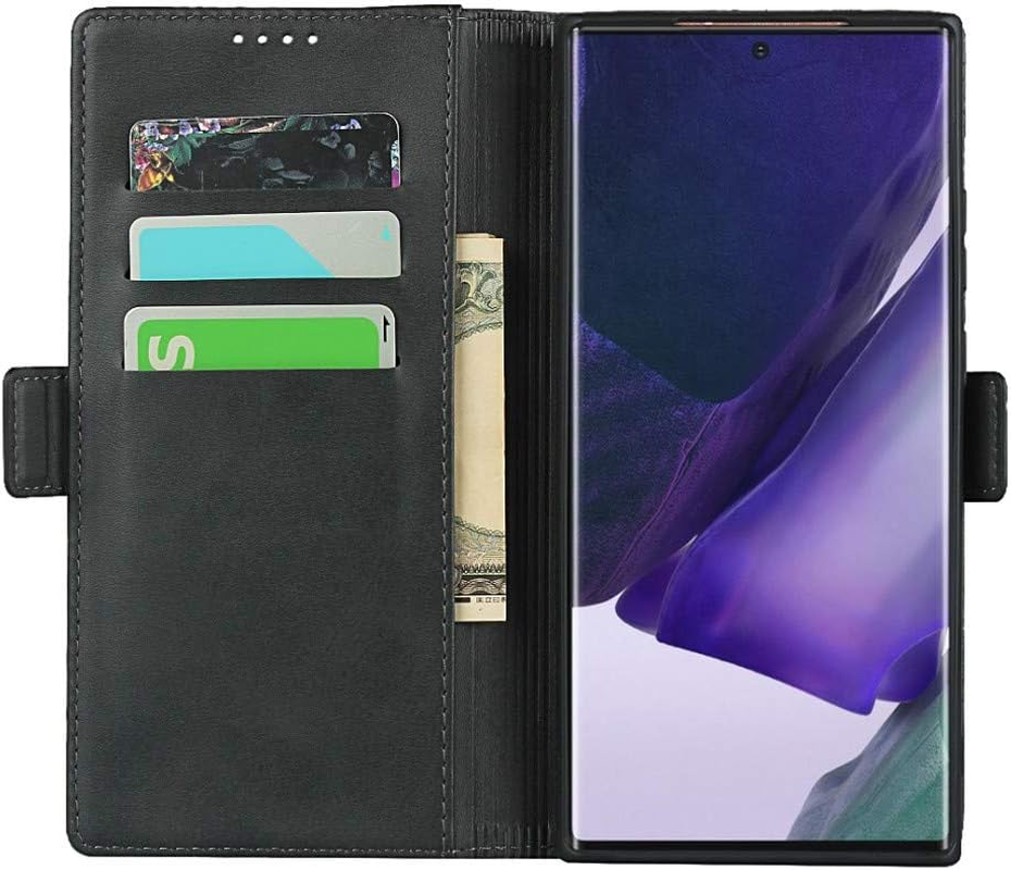 Cavor for Samsung Galaxy Note20 Ultra Case,Note20 Ultra 5G Case,Leather Wallet Phone Case with Magnetic Closure & Card Slots(6.9")-Black image number 3