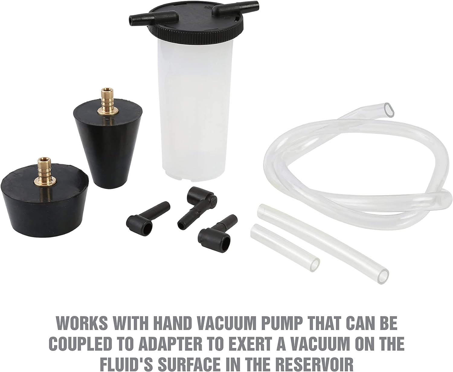 OEMTOOLS 27311 Power Steering and Brake Bleed Adapter Kit, Works W/Hand Vacuum Bleeder, Brake Line Bleeder Kit W/ 2 Rubber Power-Steering Adapters image number 3