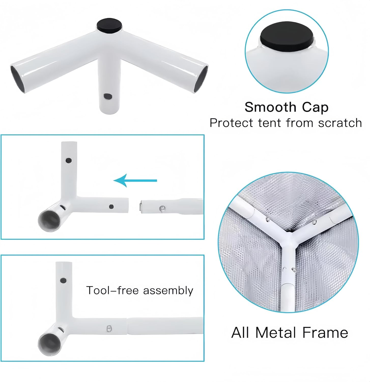 120X90X180Cm 2 in 1 Grow Light Tent Hydroponics Growing System Indoor Greenhouse Indoor Plant Kits, 600D Oxford Cloth Black Exterior and Steel Frame 100% Reflective for Hydroponics Grow System image number 5