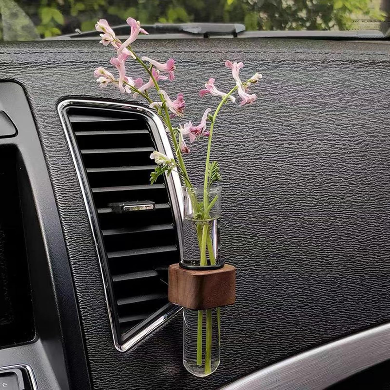 Rissunkv Car Vent Plant Holder | Air Vent Glass Plant Holder | Aesthetic Automotive Interior Ornament Charm for Women Girls Mother Father image number 4
