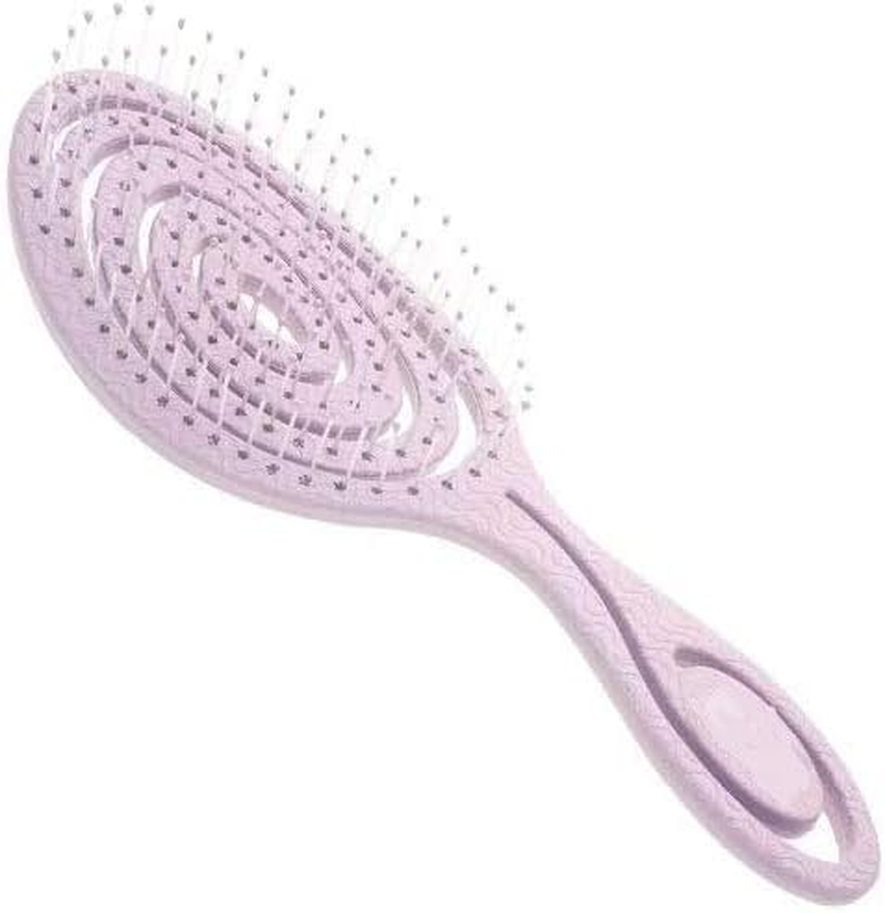 CS Beauty Eco Friendly Straw Hairbrush, Flexible Soft Pin Bristles, Detangling Wet/Dry Hair, Head Massaging Pro (Oatmeal) - White image number 3