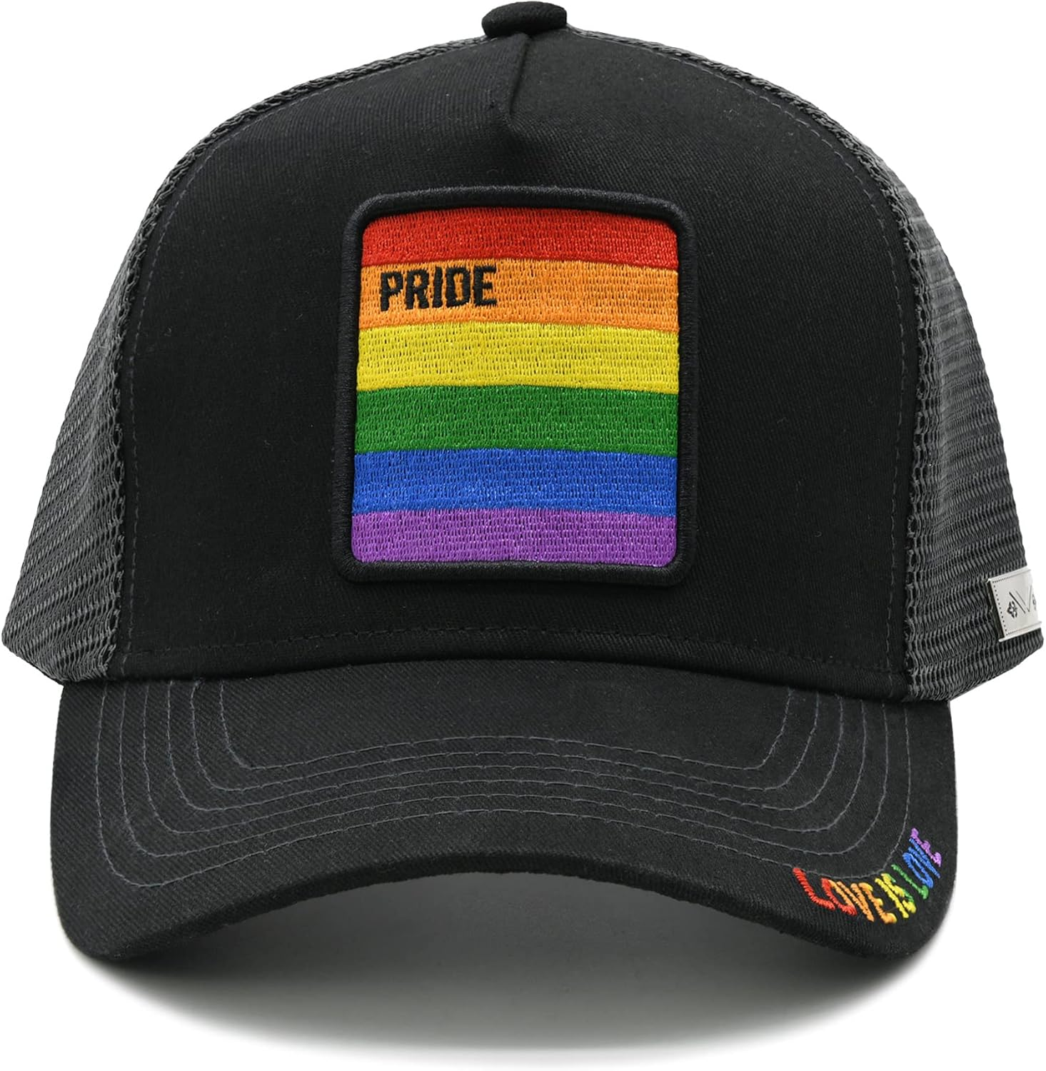 MINYJHZ Pride Flag Trucker Hat for Men Women, Rainbow Embroidery LGBT Pride Design Baseball Cap Adjustable Mesh Breathable Outdoor Hat image number 3