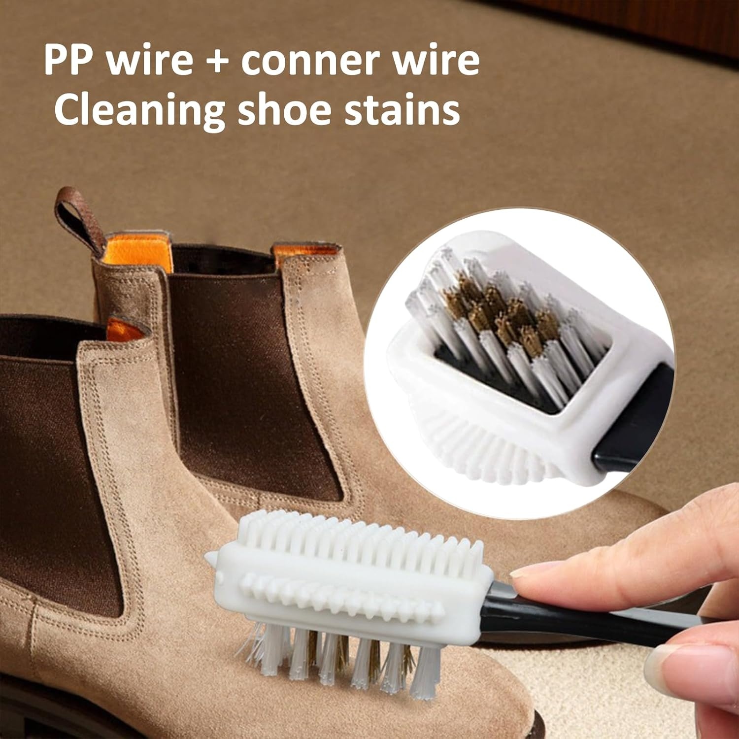 Suede Brush Kit 4-Sided Cleaning Eraser Nubuck Cleaner Boots Shoes Jackets Furniture Suede Cleaner Brush image number 4