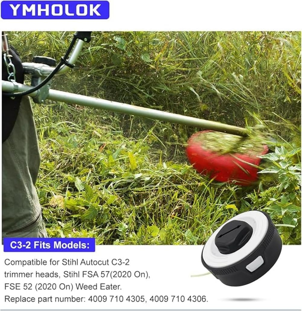 3 Pack C3-2 Trimmer Head FSA 57 Trimmer Head Fit for Stihl C3-2 FSA57 FSE52 FSE 52 Weed Eater String Head Replace Autocut C3-2, 4009 710 2106