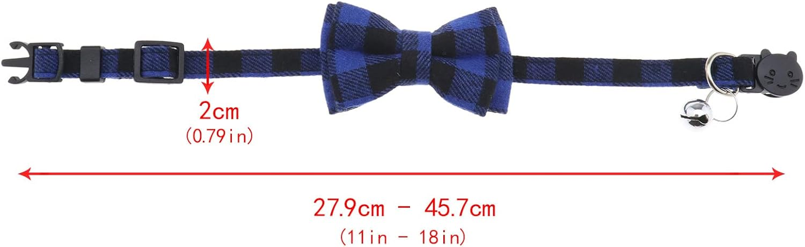 SING F LTD 2PCS Dog Collars with Bell and Bow Tie Cute Plaid Collars with Soft Comfortable Bowknot and Adjustable Buckle for Dogs Cats Pets Blue Green M Size