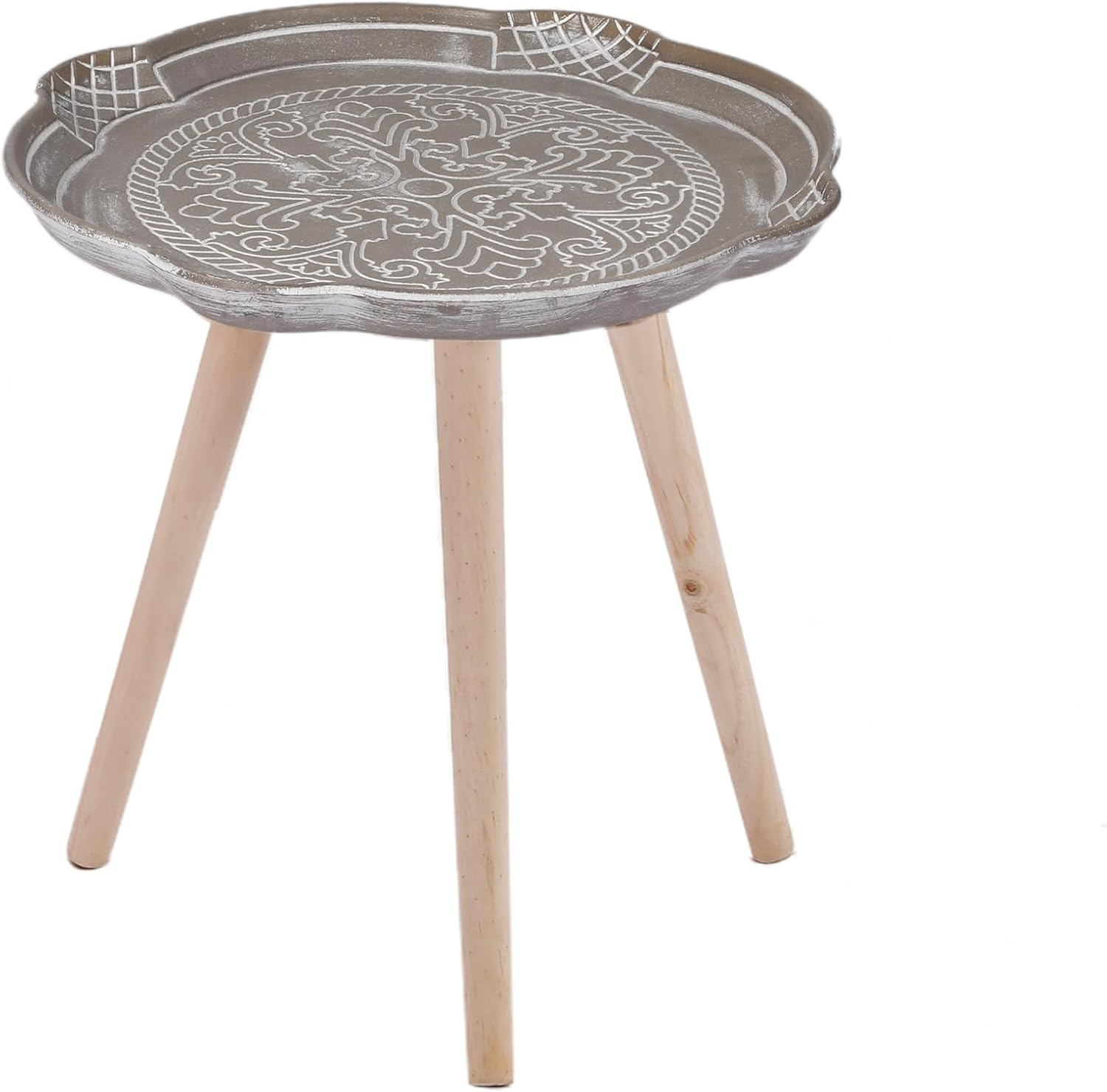 LEVEDE round Side Table, Small End Table, Antique Coffee Tables, 3 Legged Bedside Table, Corner Plant Stand for Living Room, Bedroom, Office, Balcony, Cafe (49 X 48Cm, Gold)