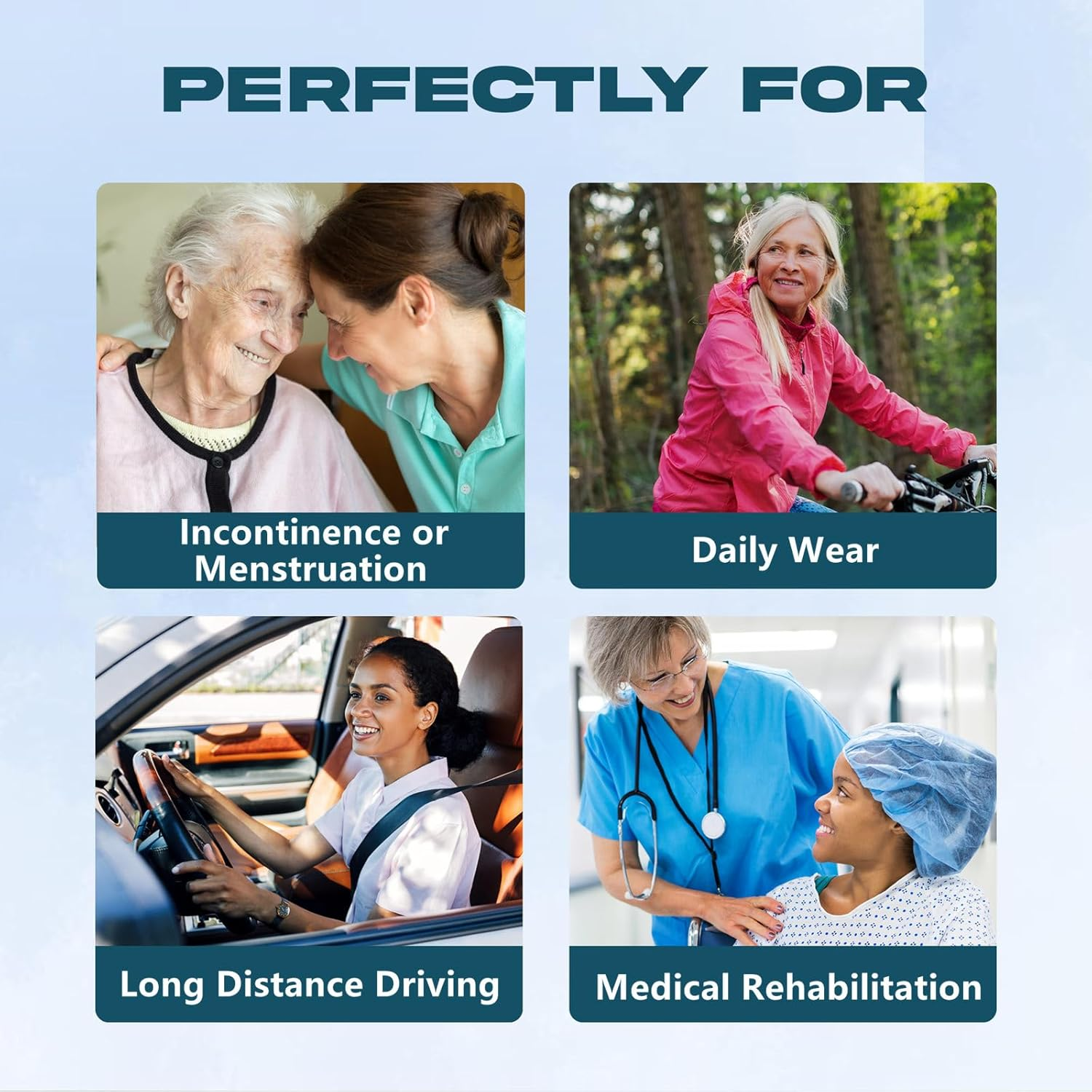 Adult Diaper Covers Waterproof, Reusable Plastic Rubber Pants for Incontinence, Leak Proof Protective Underwear Adjustable (XL) image number 4