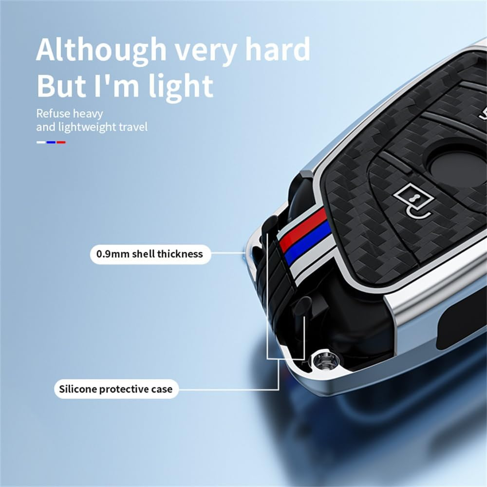 Ontto Luminous Car Key Cover Fit for BMW X1 X3 X4 X5 X6 1 2 3 5 7 Series G20 G02 G05 G31 G23 Key Holder Alloy Silicone Smart Shell Case Keyring Keychain Auto Styling Accessories Silver B1 image number 4