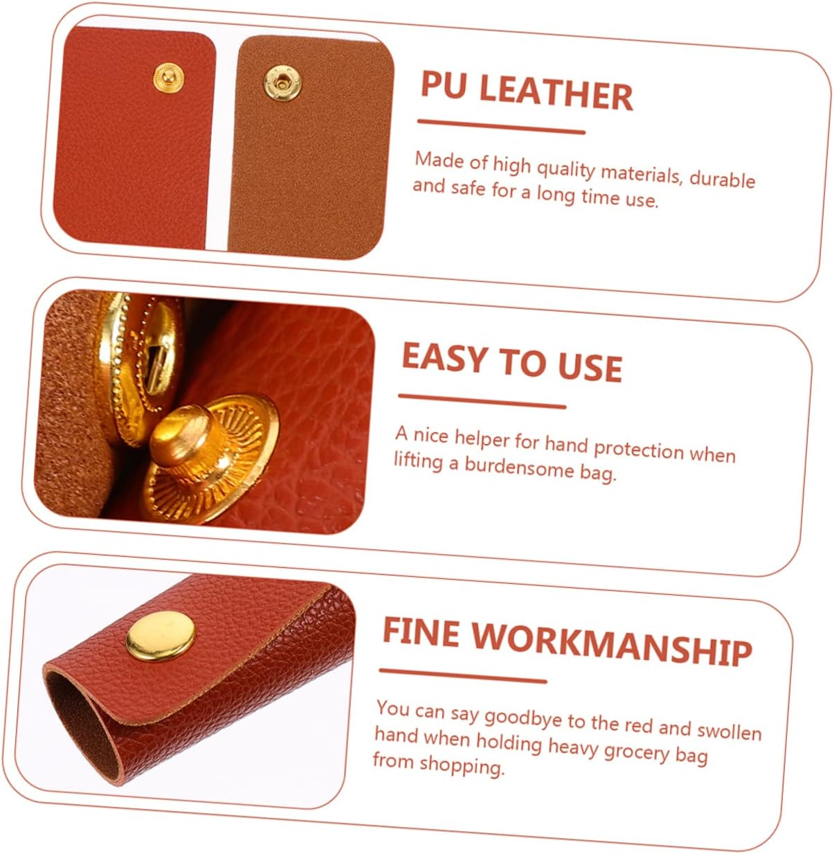 FOYTOKI 4Pcs Strangle Luggage Bag Handle Protectors Pu Leather Bag Grip Covers for Suitcase Handle Protector for Travel image number 6