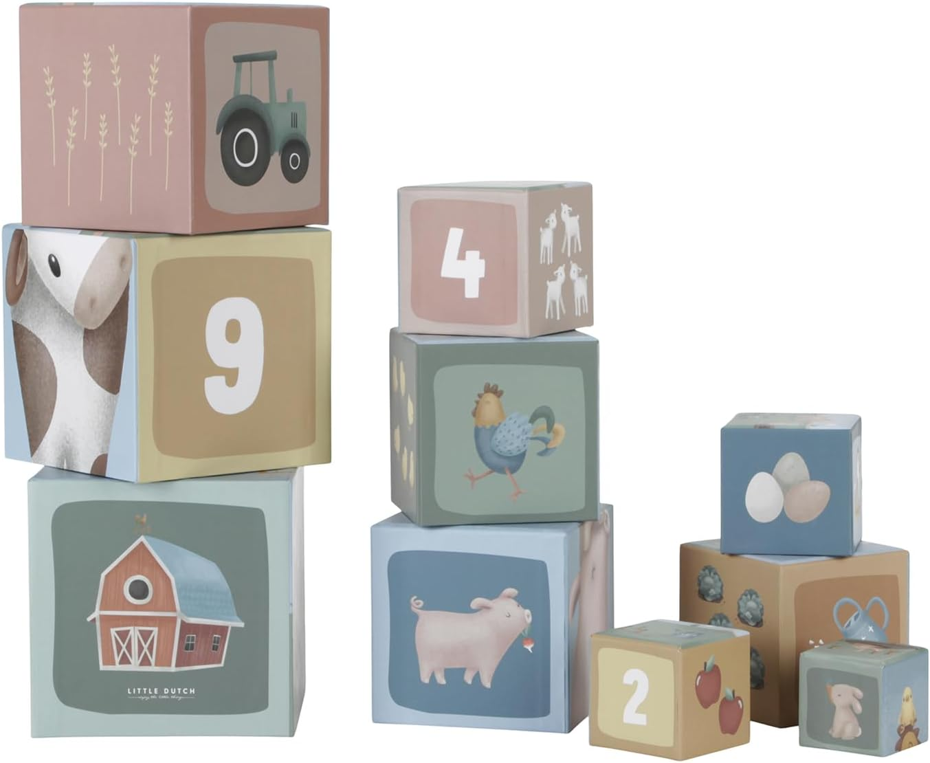 Little Dutch Little Farm Cardboard Building Blocks image number 4