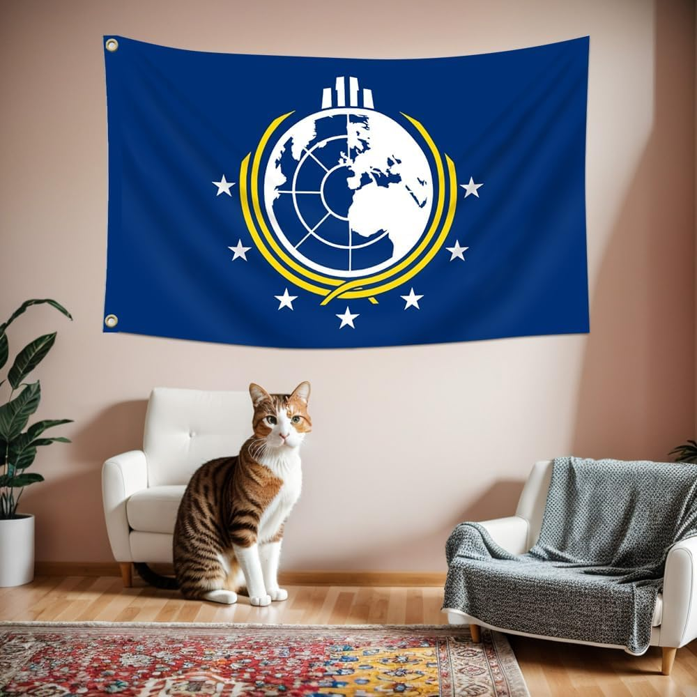 Naerza Super Earth Flag Banner 3X5Feet Garden House Flag Banner Decor, Blue image number 4