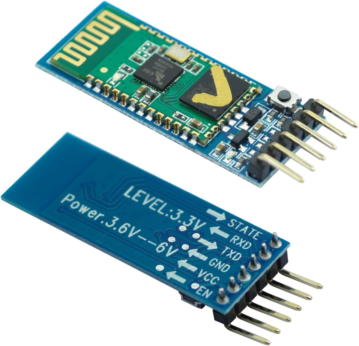 DIGISHUO 2Pcs HC-05 Wireless RF Serial Transceiver Module 6Pin RS232 TTL Board Communication BT Module for Arduino image number 1