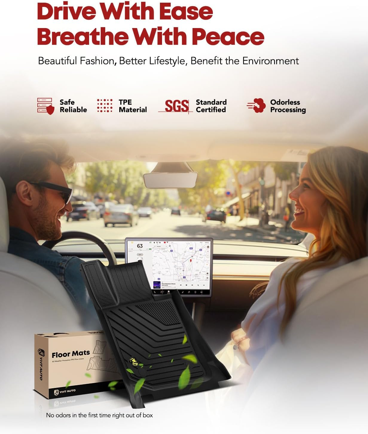 YHTAUTO Floor Mats Fit 2019-2025 BMW 3 Series, TPE All Weather Car Mats Waterproof Anti-Slip Odorless Floor Liner, Interior Car Accessories Front & 2Nd Row Liner image number 2