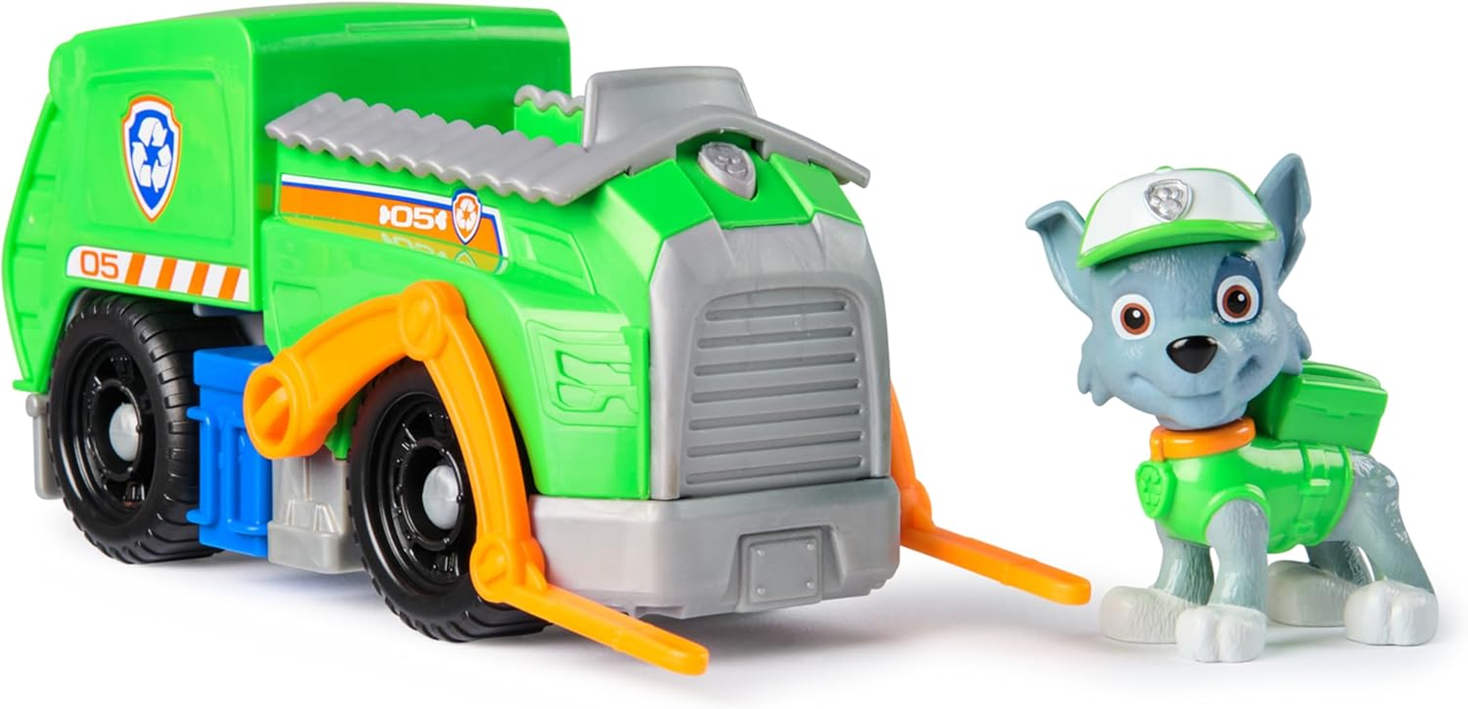 PAW Patrol, Rocky&rsquo;S Recycle Truck, Toy Vehicle with Collectible Action Figure, Sustainably Minded Kids Toys for Boys & Girls Ages 3 and Up image number 2