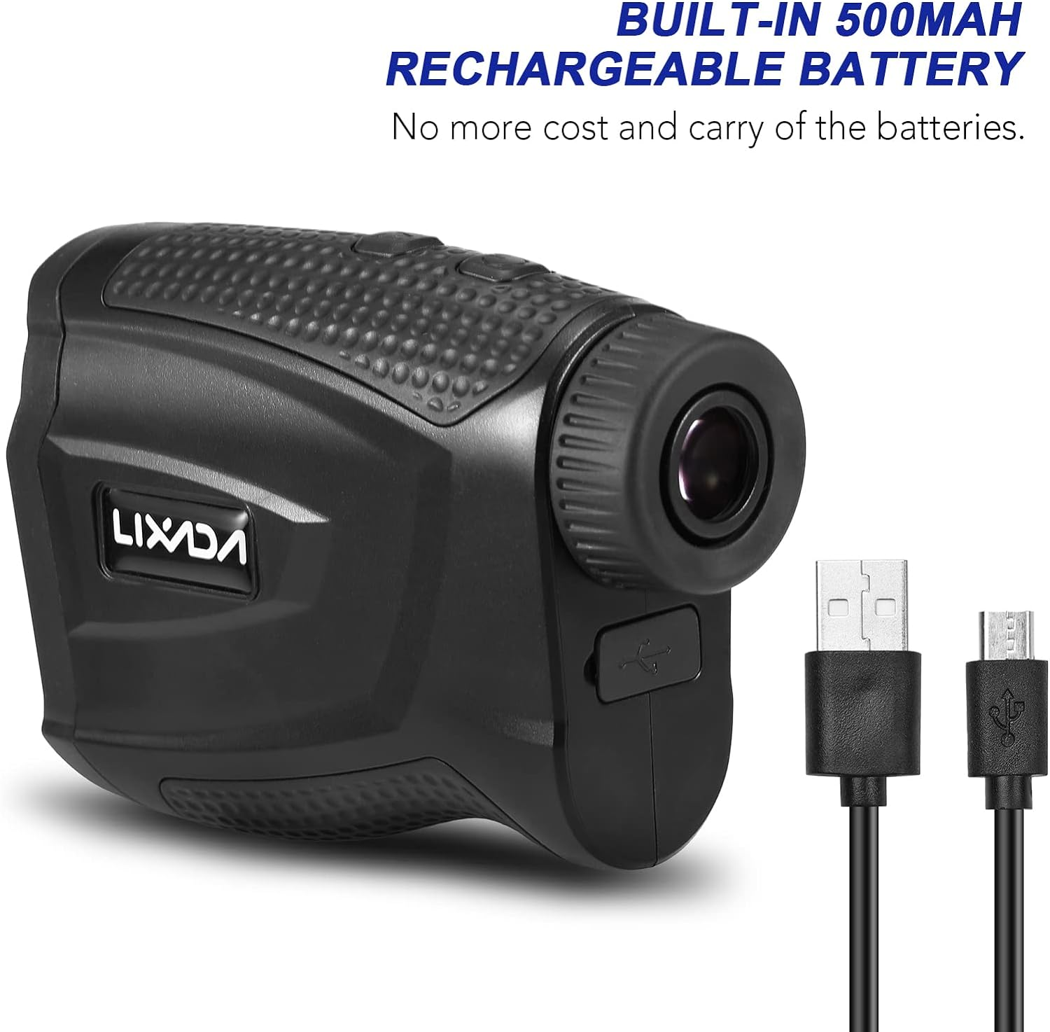 Golf Rangefinder, Professional Precision 656 Yards Range Rechargeable Distance Meter Speed Tester 6X Magnification Golfing Finder image number 4