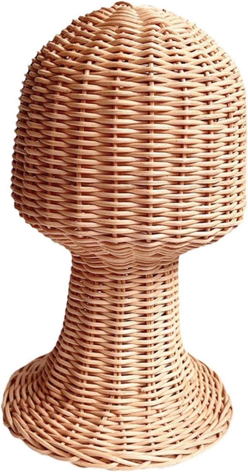 Eigell Hat Rack Rattan Lightweight Freestanding Multifunction Hat Organizer Wig Rack Hairpieces Holder Mannequin Head Hat Holder for Shop Home Desk image number 5