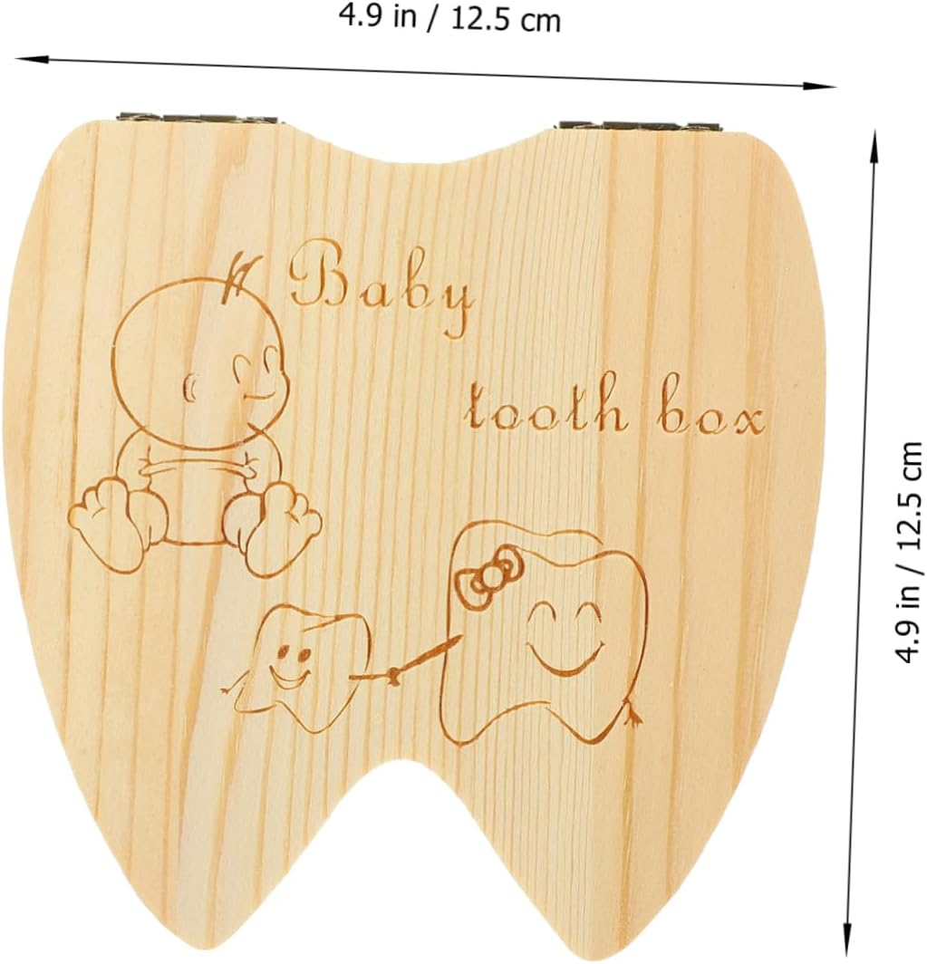 Boy Girl'S Milk Box Holder Tooth Fairy Box Wooden Tooth Keepsake Storage