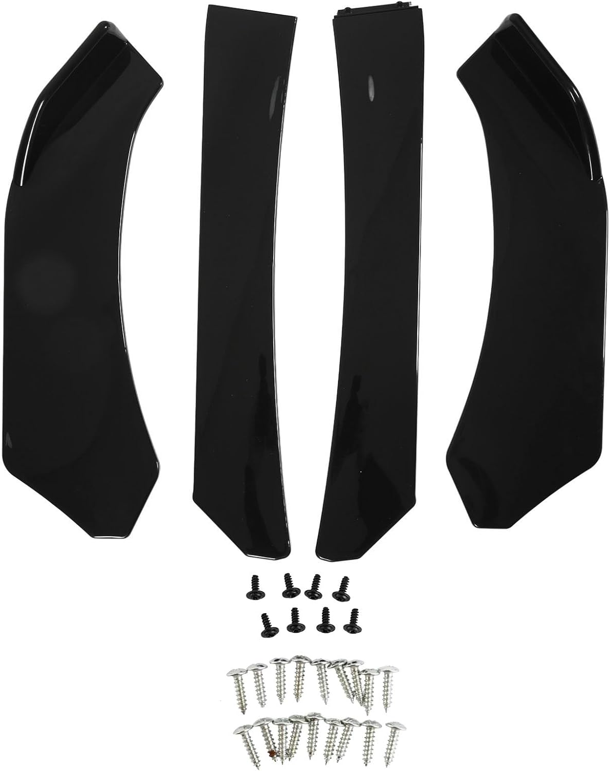 4Pcs Universal Front Bumper Chin Spoiler Glossy Aerodynamic Lip for Most Cars image number 3